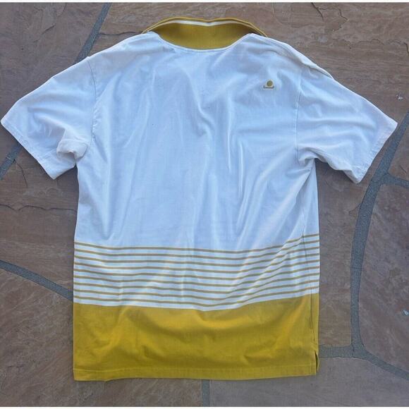 Radmor Golf Size XL Taylor Ombre Polo Shirt Short Sleeve Retro White Yellow - Picture 3 of 3